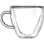 Heart Shaped Double Walled Insulated Glass Coffee Mugs or Tea Cups, Clear Glass Milk Cup,Double Wall Glass 8 oz, Clear, Unique & Insulated with Handle