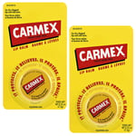 2 x Carmex JAR Orignal formula Lip Balm Moisturising Dry lips 7.5g / 0.26oz USA