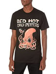 Red Hot Chili Peppers Men's Official Fire Squid T-Shirt Large, Black