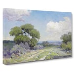 Morning In The Live Oaks By Julian Onderdonk Classic Painting Canvas Wall Art Print Ready to Hang, Framed Picture for Living Room Bedroom Home Office Décor, 20x14 Inch (50x35 cm)