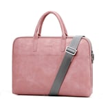 ZYDP Laptop Tote Bag for Women Classic Leather Case Work Bag for Women In 14 15 15.6 17.3 Inch For Macbook Air (Color : Pink, Size : 17.3 inch)
