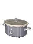 Swan Sf17021Grn Retro Slow Cooker With 3 Temperature Settings, Keep Warm Function, 3.5L, 200W, Grey