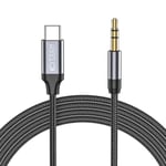 Tech-Protect USB-C To Aux Mini (3.5mm) Kabel 120 cm Svart - TheMobileStore Ljudkablar