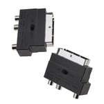 2x Switchable 21pin SCART Male to 3x RCA Female AV Adapter S-Video Adapter