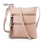 Crossbody-väska för kvinnor Dragkedja LJUSROSA Light pink