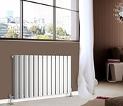 NRG 600x884mm Horizontal Flat Panel Designer Bathroom Central Heating Radiator Chrome Single Column - Perfect for Bathroom, Bedroom, Kitchen, Hallway, Living Room