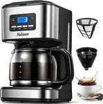 Yabano Coffee Maker, Filter Coffee Machine with Timer, 1.5L Programmable Drip