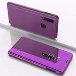 SWMGO® Mirror Plating Flip Case for Realme 3 Pro (Glamour Purple)