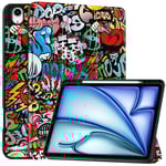 iPad Air 13" 2024/2025 Tri-fold fodral med tryck och pennfack - Galaxy