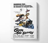 Gone In 60 Seconds Poster 1 Canvas Print Wall Art - Small 14 x 20 Inches