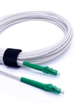 Elfcam® - Câble à Fibre Optique LC/APC à LC/APC Monomode Simplex, 9/125μm Jarretière Optique LSZH Blanc (40M)