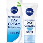 Nivea 24 Hour Moisture Refreshing Day Cream with Vitamin E for Normal Skin SPF15