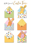 Love At Easter Time Rabbits Hand-Finished Easter Card Autograph Greeting Cards