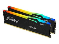 Kingston FURY Beast RGB - DDR5 - kit - 16 Go: 2 x 8 Go - DIMM 288 broches - 5600 MHz / PC5-44800 - CL36 - 1.25 V - mémoire sans tampon - on-die ECC - noir
