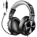 Casque Audio Micro, OneOdio Casque Gaming PS4, Casque Micro PC, Casque Gamer Xbox One Compatible PC Tablette Smartphone (Gris)