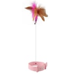 Katt fjäderhalsband leksak Katt retande trollstav Leksaker ROSA Pink