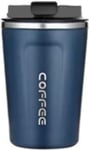 Stainless Steel Coffee Thermos Mug Portable Car Vacuum Flasks Travel Mug Insulated Thermal Water Bottle with Lid (Colour- Dark BLUE/380ML)