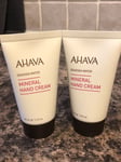 Ahava Deadsea Water Mineral Hand Cream 2 x 40ml, New