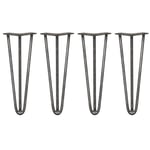 4x Premium Hairpin Table Legs + FREE Screws AND Protector Feet 14" 3 Prong 12mm