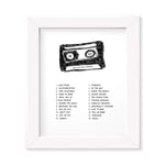 Red Hot Chili Peppers Poster Framed Gift, Band Song Lyrics Album Art, Signed Original Mixtape Cassette Print