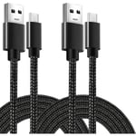 2-Pack USB-C type-C Laddsladd 2M S25 /A41/A50/A53/S20/S21/S22/S23/S24 OCH iPhone 15 / 16 PRO PLUS MAX 2M (2-PACK)