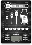 Salter Digital Kitchen Scales, Conversions, Easy to Read Display, Black