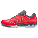 Mizuno Unisex Wave Exceed Light AC Tennis Shoe, Fiery Coral 2/White/China Blue, 4 UK