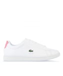 Lacoste Womenss Carnaby Evo Trainers in White pink Leather - Size UK 5