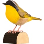 Wildlife Garden DecoBirds Hand-carved Bird, Common Yellowthroat Gul Massivt tre