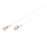 Digitus Slim - Patch-Kabel - Rj-45 (Hane) Till Rj-45 (Hane) - 3 M - U/Ftp - Cat 6 - Halogenfri, Formpressad, Hakfri - Grå