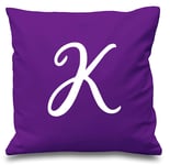 Busy Hands & Feet Personalised Initial Letter Cushion Cover (Purple)