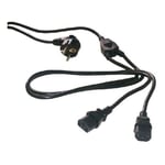 Double câble d'alimentation pour PC/moniteur/onduleur - 3 m