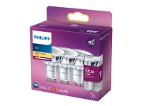 Philips - LED-spotlight - GU10 - 3.5 W (motsvarande 35 W) - klass F - varmt vitt ljus - 2700 K (paket om 3)
