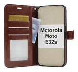 Crazy Horse Wallet Motorola Moto E32s (Brun)