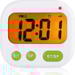 Digital väckarklocka med LCD-skärm, vibrationslarm, batteridriven, modern bärbar timer