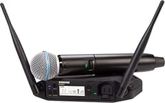 Shure GLXD24+/B58 Dual Band Pro Digital Wireless Microphone System for Church, Karaoke, Vocals - 12-Hour Battery Life, 100 ft Range | BETA 58A Handheld Vocal Mic, Single Channel Receiver