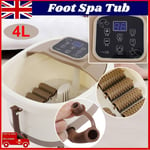 4L Foot Spa Bath Massager Bubble Heat Soaker Vibration Pedicure Soak Tub UK