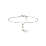 Coeur de Lion stål Solitaire sötvattenspärlor armband silver