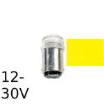 Gul LED signallampa T14x30 16lm Ba15d 0,2W 12-30V