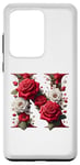Galaxy S20 Ultra Red Rose Roses Flower Floral Design Monogram Letter N Case