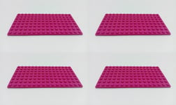 LEGO 8x16 MAGENTA x 4 Base Plate  8x16 STUDS (PINS)  Brand New