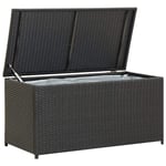 Festnight Garden Storage Box, Storage Bench for Outdoor, to Store Garden Items - Cushions, Pillows, Extra Blankets, with Zipped Closure, Anti-rust and Weather Resistant, Poly Rattan 100x50x50 cm Black