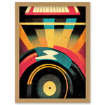 Retro Record Player DJ Decks Turntable Abstract Print Artwork Framed Wall Art Print A4