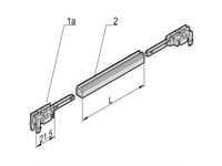 Schroff Styrskena, Pc, 280 Mm, Spårvidd 2 Mm, Flerdelad, Röd/Silver, 10 St.