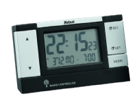Mebus 51059, Digital väckarklocka, Svart, Silver, 12/24h, LCD, 2 linjer, Batteri