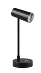 Reality Leuchten Lampe de bureau LED Lenny R52661102, plastique noir, LED 2,5 watts incluse