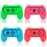 4pcs Contrôleur Joy-Con Manette Support Poignée, Compatible Avec Joy-Con Droite Ou Gauche Pour Nintendo Switch (Rose Vert + Blue Red)