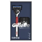 Gillette Set With Fusion5 ProGlide Red Razor Premium Edition For Men + Magnetic Shaver Holder - 530 g