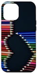 Coque pour iPhone 13 Pro Max Crayons de couleur multicolores en forme de cœur