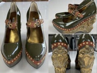 Miu Miu Deadstock Runway Venice Baroque Sculpted Platform Wedge Shoes Shoe 37